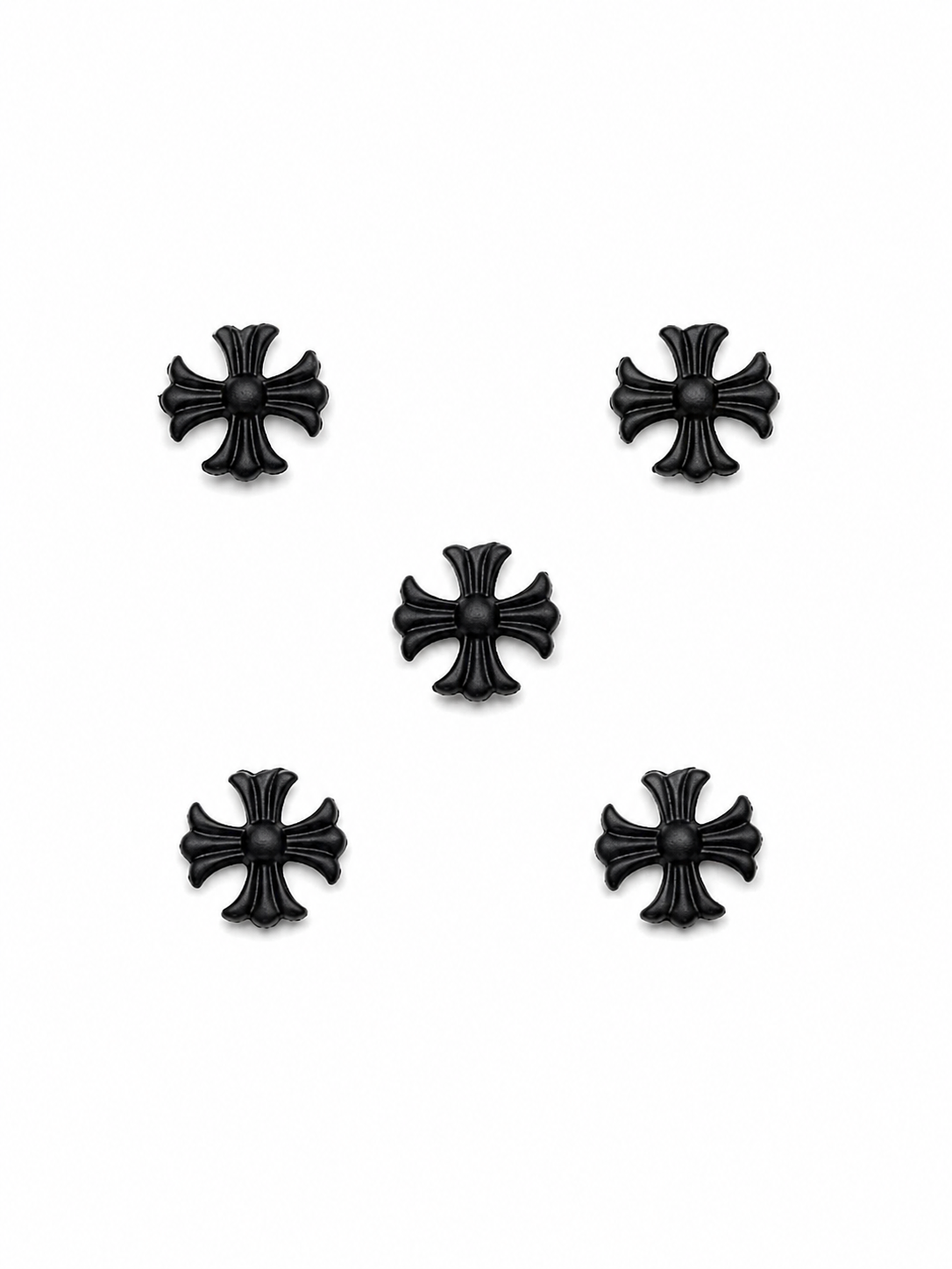 Chrome Heart Charm 並行輸入品 Black chrome heart charms (5pc) – Enchantednailsupply