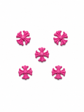 Hot pink chrome heart charms (5pc)