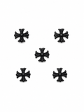 Black chrome heart charms (5pc)