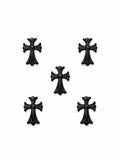 Black chrome heart charms (5pc)