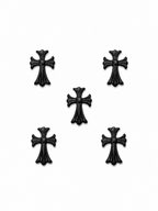 Black chrome heart charms (5pc)